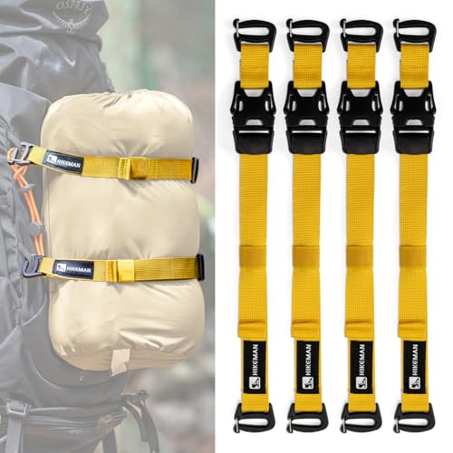 4 Pcs Tactical Molle System Backpack Straps and Buckles Set -Adjustable 19.49" Pack Attachment Strap Accessories(Yellow) - color: Yellow