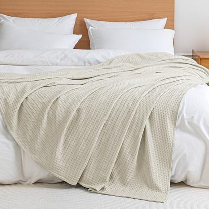 Amazon Basics Waffle 100% Viscose from Bamboo Blanket, Twin XL, Beige - color: Beige, size: Twin XL