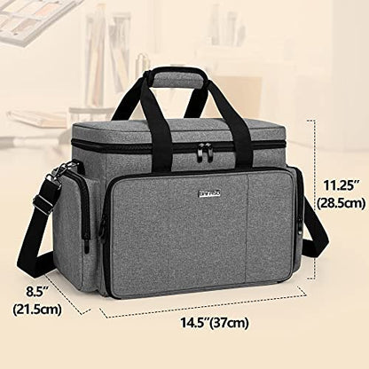BAFASO Large Makeup Bag Cosmetic Bag with Removable Dividers, Gray - color: Gray