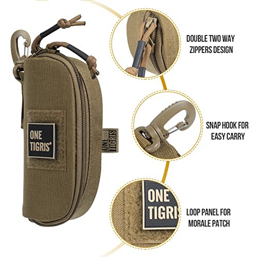 ONETIGRIS Hard Shell Sunglasses Case MOLLE Tactical Eyeglasses Pouch - color: Green