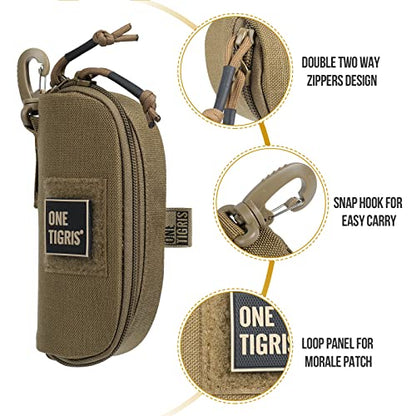 ONETIGRIS Hard Shell Sunglasses Case MOLLE Tactical Eyeglasses Pouch - color: Green