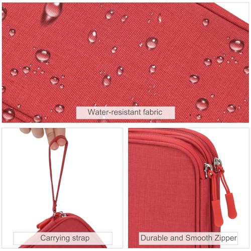 FYY Electronic Organizer, Travel Tech Pouch Bag, Medium, Red - color: Red, size: 8.3 x 5 x 2.6 inches