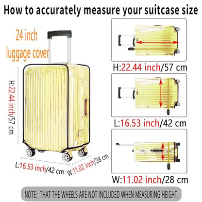24 Inch Waterproof Clear Suitcase Cover (Black Trim) - color: Black Trim-0.2mm, size: 24" Suitcase Cover.