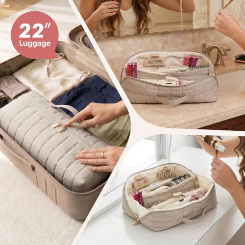 Light Brown Heat Resistant Case with Mat Pouch for Hair Tools - color: Taupe Beige