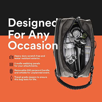 Fitdom Tactical Toiletry Bag for Men, Travel Dopp Kit with 6 Compartments - color: Gunmetal Grey