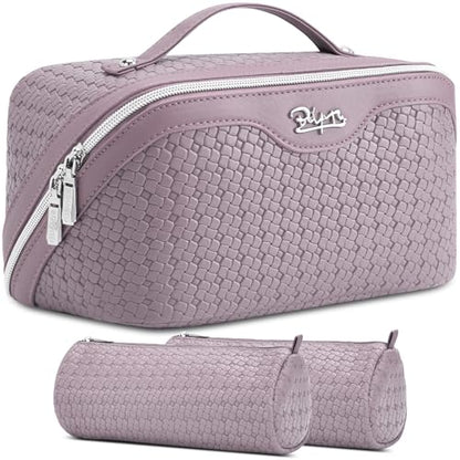 BOYATU Travel Makeup Bag Cosmetic Bags for Women: 3 Pcs Set Make up Bag - color: L55Light Purple