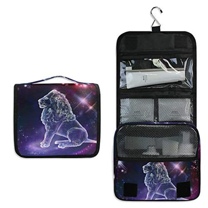 senya Hanging Travel Toiletry Bag Kit Makeup Case Cosmetics Organizer for Men Women - color: Leo Constellation Space