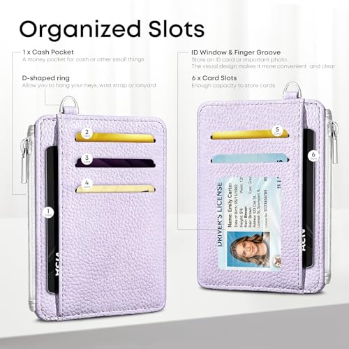 Purple Credit Card Holder Small Wallet for Women - color: Purple