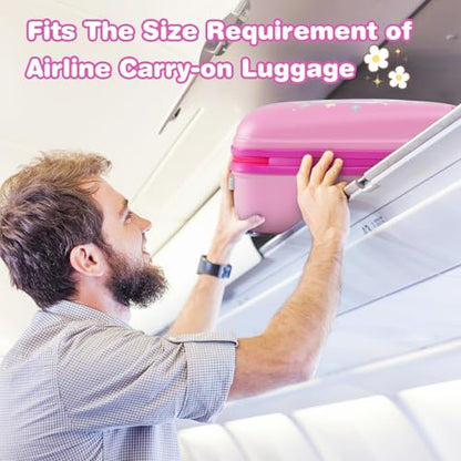 GYMAX Kids Carry On Luggage Set, 12" & 16" 2PCS Rolling Suitcase - color: Crown Pony