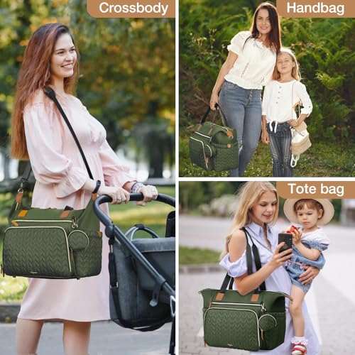 Diaper Bag Tote, Large Baby Hospital Bag for Labor Delivery Mom - color: Dark Green