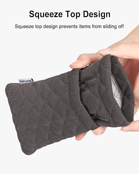 RayLove Double Glasses Case with Carrying Strap and Cleaning Cloth - color: Deepgrey