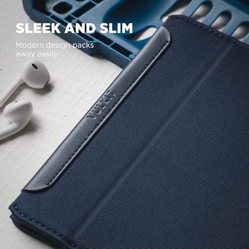 VULKIT RFID Passport Holder Slim Design Pocket Fitted Passport Cover Magnetic Closure, Single Passport Design - color: Navy