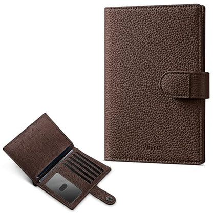VULKIT Dual Passport Wallet for RFID 2 Passports Holder - color: Espresso No Slot