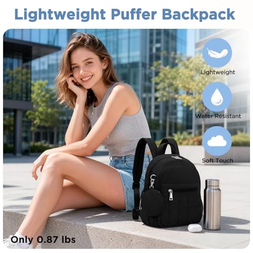 Mini Backpack for Women, Anti Theft RFID Small Travel Backpack - color: Black