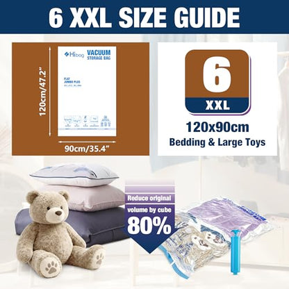 XXL Jumbo Vacuum Seal Storage Bags Extra Large for Clothing Bedding - size: 6-XXL