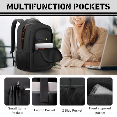 17 inch Travel Laptop Backpack, Business Work College Large Big Backpack - color: Black, size: XX-Large
