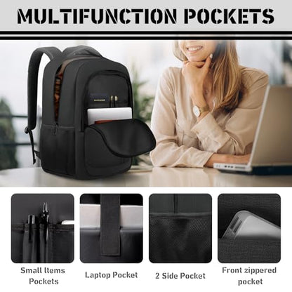 17 inch Travel Laptop Backpack, Business Work College Large Big Backpack - color: Black, size: XX-Large