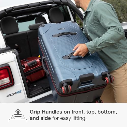 Traveler's Choice Maxporter II Polycarbonate Hardside Trunk with Spinner Wheels, Navy, 31-Inch Large Trunk - color: Navy, size: 31-inch Large Trunk