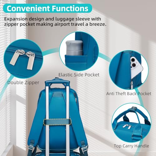 LARVENDER Carry on Luggage Sets 3 Piece, 20 Inch Suitcases, Ocean Breeze - color: Ocean Breeze-20BP, size: 3 Piece Set (Backpack/TB/20)