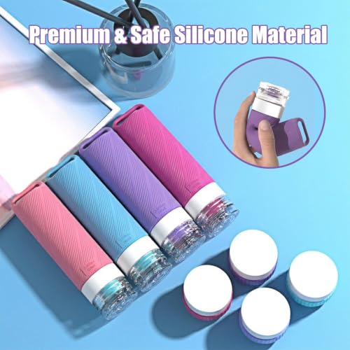 Travel Toiletry Containers 26Pcs Silicone Leakproof TSA Approved Set - color: Red Blue A