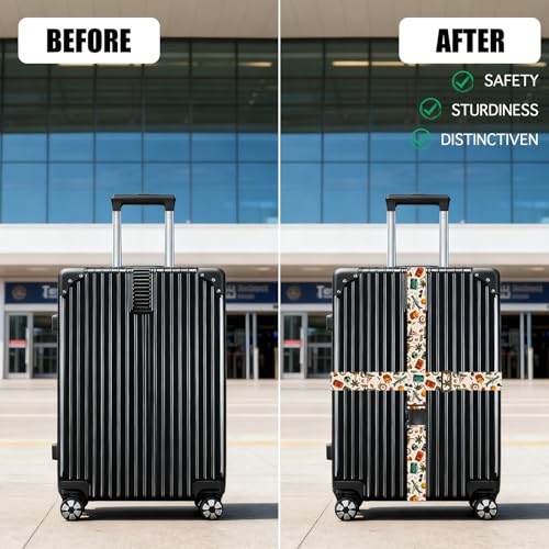 Nuxovilar Luggage Straps Set for Suitcase 1.96x71in Polyester - color: YCH00133, size: 1.96"x70.86"