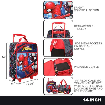 Bioworld Spider-Man & Miles Morales 4-Piece Youth Travel Set - color: Spider-Man & Miles Morales