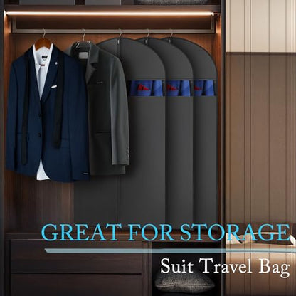 Hleelomi 1 Pack 43-in Garment Bag for Hanging Clothes Suit Bag Black - color: black, size: 43“ （1 pack)