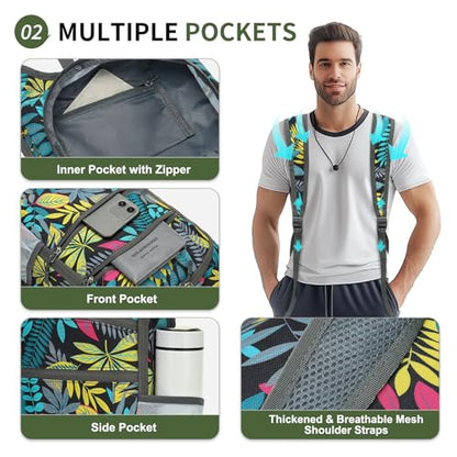 Lightweight Foldable Daypack Travel Backpack 20L, Leaf Print - color: Leaf Print