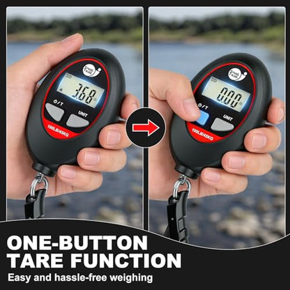 SNAIL TRAIL 100 lbs Digital Fishing Weight Scale & 4.6'' Fish Lip Gripper - color: Black & Gripper