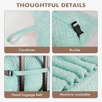 Tirrinia Travel Portable Blanket with Feet Airplane Office Poncho - color: Aqua Honeycomb