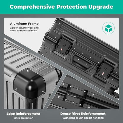 28 Inch Extra Large Luggage with USB Port & TSA Lock - color: Gray, size: 28 Inch