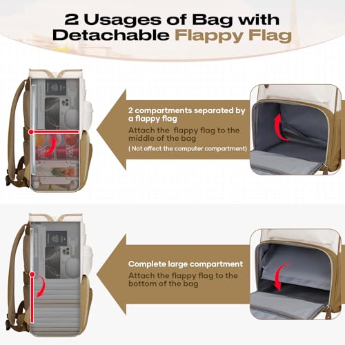 Maelstrom 15.6-17.3" Laptop Backpack with Lunch Box, Work Bag for Women Men - color: Khaki-beige