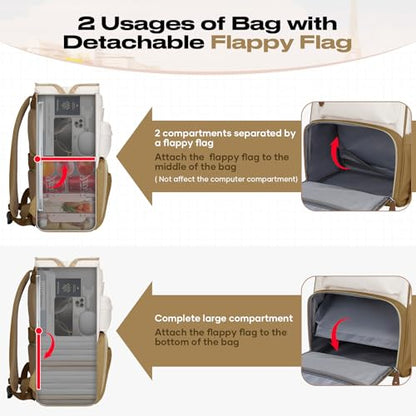 Maelstrom 15.6-17.3" Laptop Backpack with Lunch Box, Work Bag for Women Men - color: Khaki-beige