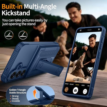Oneagle Wallet for Samsung Galaxy S26 Case with Card Holder & Kickstand - color: Blue, size: Galaxy S26