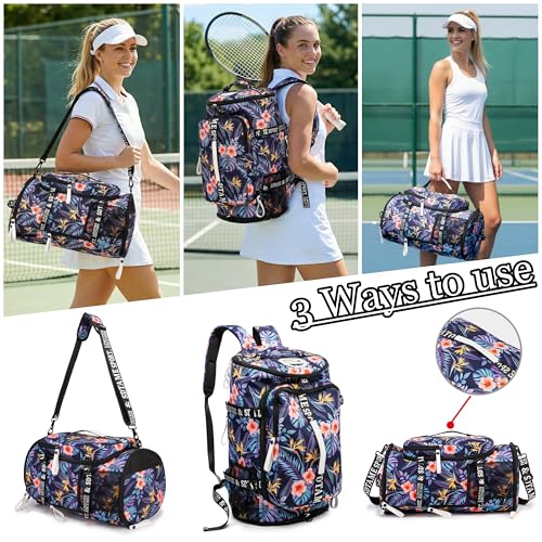 Gym Duffle Bag Backpack,4‑Way Waterproof with Shoe Compartment Travel Hiking Laptop - color: Orange