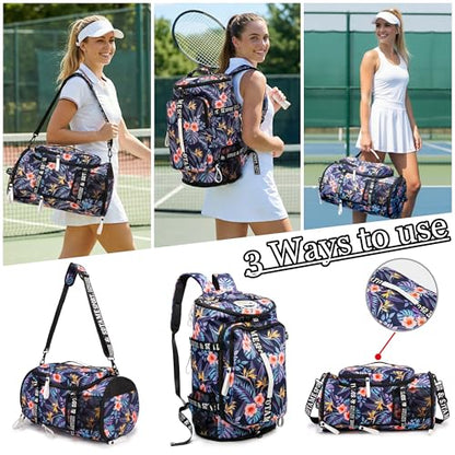 Gym Duffle Bag Backpack,4‑Way Waterproof with Shoe Compartment Travel Hiking Laptop - color: Orange