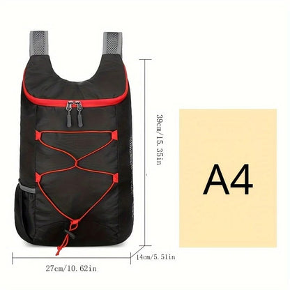 1PC Multifunctional Outdoor Folding Backpack - Lightweight, Waterproof, Durable for Hiking, Riding, and Travel, Black - color: Black