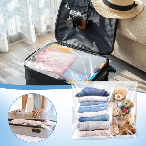 20 Count 18" x 24" Large 5 Gallon Plastic Zipper Storage Bags, 5 Gallon Clear Reclosable Storage Bags Great for Clothes, Shoes, Travel (4.72 Mil Thick) - size: 5 Gallon (20 Count)