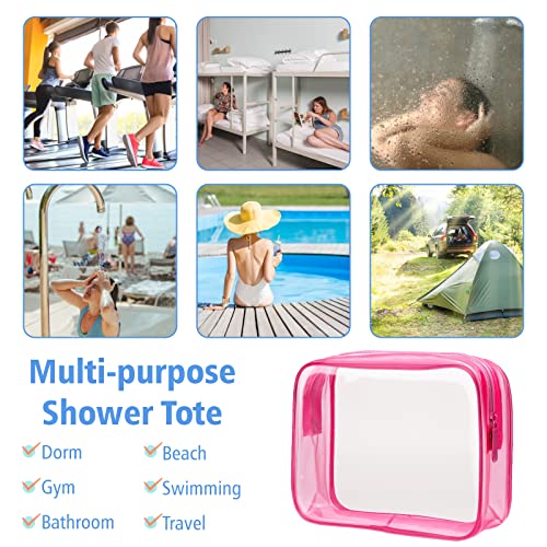 PACKISM Clear Makeup Bag for Travel - TSA Approved Toiletry Bag, Hot Pink - color: Y- Matte Rose Red, size: Medium Set (Standard)