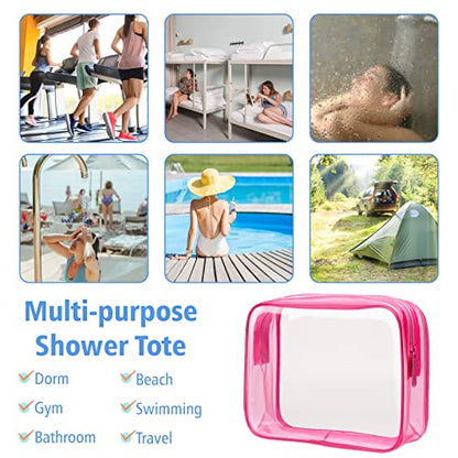 PACKISM Clear Makeup Bag for Travel - TSA Approved Toiletry Bag, Hot Pink - color: Y- Matte Rose Red, size: Medium Set