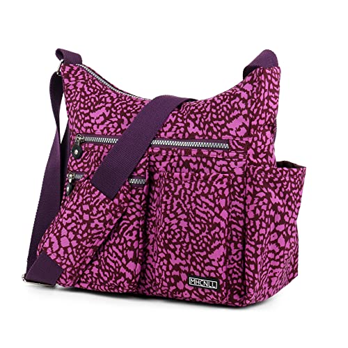 MHCNLL Women's Nylon Crossbody Purse, Anti-Theft RFID Lightweight - color: Leopard Print