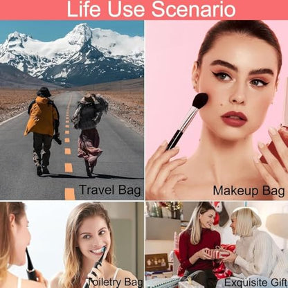 Silicone Makeup Bag Zipper Closure Compact Travel Size Toiletry Pouch For Cosmetics Accessories And Travel Essentials Purple