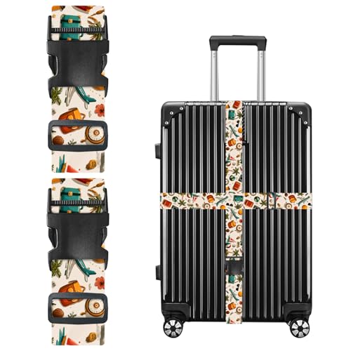 Nuxovilar Luggage Straps Set for Suitcase 1.96x71in Polyester - color: YCH00133, size: 1.96"x70.86"