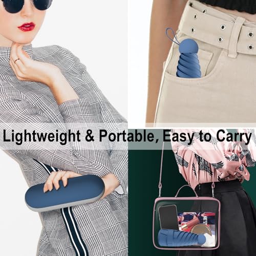 Mini Travel Umbrella, UPF 50+ Compact Fits in Purse - color: Navy Blue