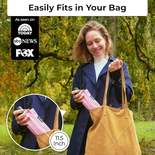 TUMELLA Strongest Windproof Travel Umbrella (Compact, 100MPH Wind-Tested), Light, Portable, One-Handed Use, Automatic Folding Rain Umbrella, Durable, Premium Grip, Fits Car & Backpack - color: 1-pack Soft Pink