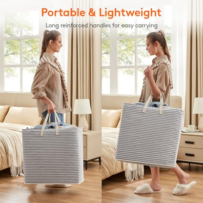 Lifewit 90L Large Laundry Baskets, Laundry Hampers Bags, 2 Pack, Grey - color: Grey, size: 90L