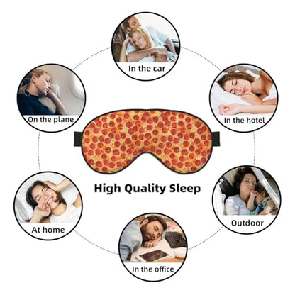 Pizza Pepperoni Sleeping Eye Mask Eye Mask for Sleeping Soft Comfort Eye Shade Blackout Eye Cover for Deep Rest Travel Nap Meditation - color: Pizza Pepperoni