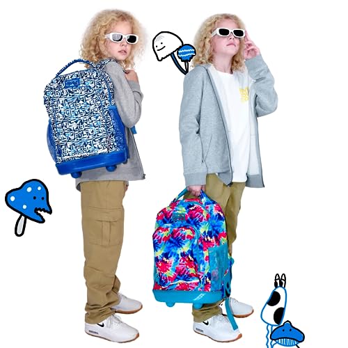J World Sunny Rolling Backpack for Kids. Roller Bag With Wheels, Black - color: Black