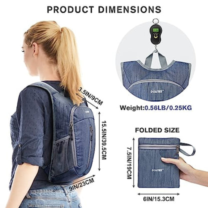 G4Free 10L Hiking Backpack Small Travel Hiking Daypack Lightweight Packable Backpack Casual Foldable Shoulder Bag - color: Dark Blue