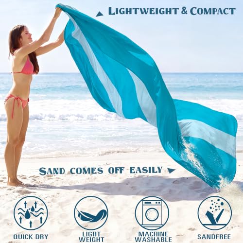 Beach Blanket Sandproof Waterproof Oversized 78"x81"/10'x9' Compact mat - color: Light Green, size: 78''×110''